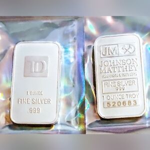Lot Of 2 Johnson Matthey Silver Bars And Td Canadian Bank